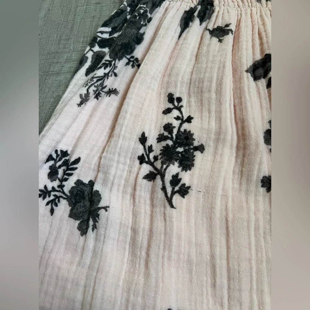 Free People Forget Me Not Midi Dress in Peach Combo Size Medium